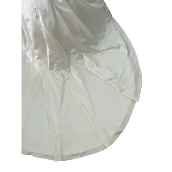 NWOT Maggie Sottero Satin Strapless Corset Fit Flare Wedding Dress Gown 8 10 12 - Picture 11 of 13